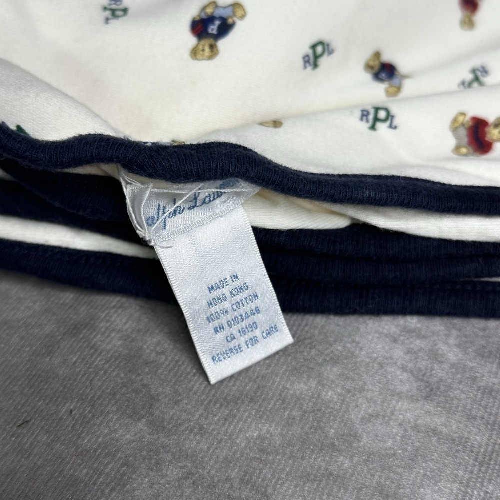 Ralph Lauren Blue Jean Teddy Bear Baby Receiving Blanket 24.5 x 29" - Picture 5 of 5